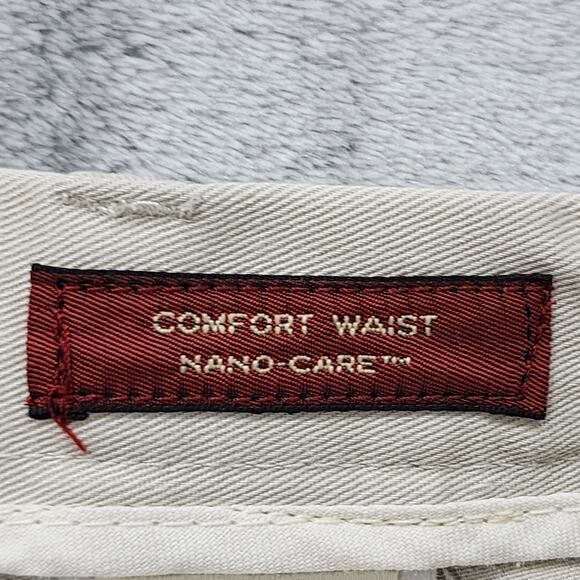 Vintage Eddie Bauer Pants Womens 14 Tan Khaki Comfort Waist High Rise Tapered - Picture 7 of 16